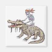 Spooky Halloween Skeleton Crocodile Mummy Magnet (Vorne)