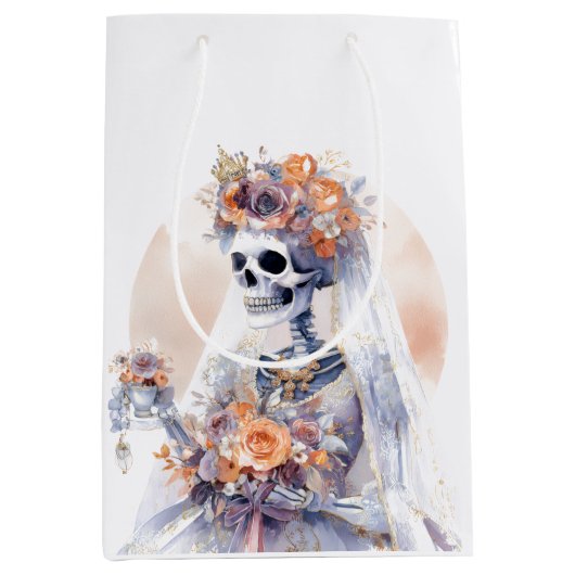 Spooky Halloween Skeleton Geschenktasche Mittlere Geschenktüte (Vorderseite)
