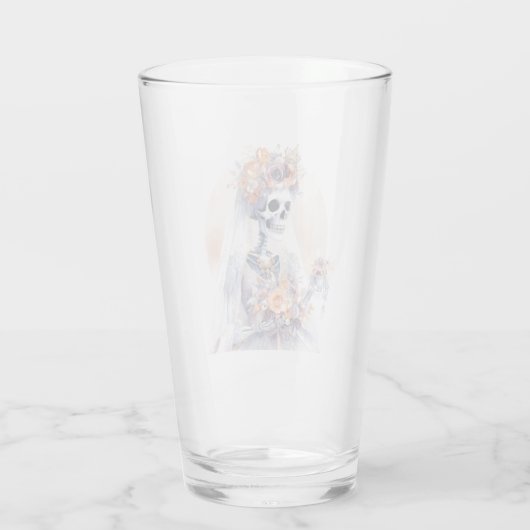 Spooky Halloween Skeleton Glass Cup Glas (Rückseite)