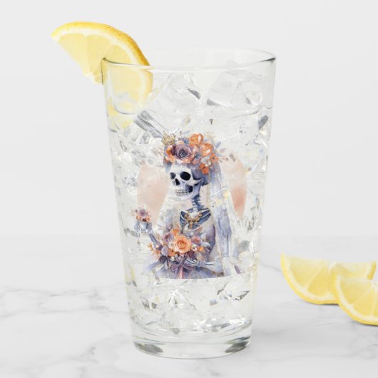 Spooky Halloween Skeleton Glass Cup Glas (Vorderseite Ice)