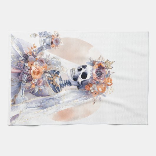 Spooky Halloween Skeleton Küchentuch (Horizontal)