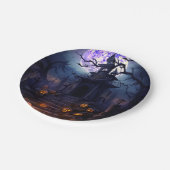 Spooky Halloween Skeleton Skull Spuk House Pappteller (Schrägansicht)