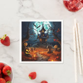 Spooky Halloween Skeleton Skull Spuk House Serviette (Beispiel)