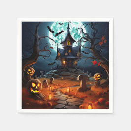 Spooky Halloween Skeleton Skull Spuk House Serviette