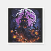 Spooky Halloween Skeleton Skull Spuk House Serviette (Vorderseite)