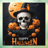 Spooky Halloween Skull & Pumpkins Fensteraufkleber (Blatt 3)