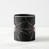 Spooky Halloween Skull Spider Web Tasse (Zentrum)