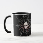 Spooky Halloween Skull Spider Web Tasse (Links)