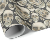 Spooky Halloween Skulls Pattern Geschenkpapier (Rolleneckpunkt)