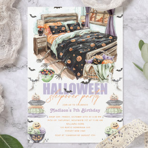 Spooky Halloween Sleepover Geburtstagsbash Einladung