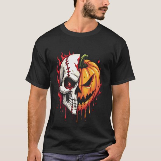 Spooky Halloween Sleleton Pumpkin Pastel Goth T-Shirt (Vorderseite)