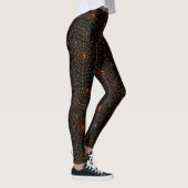 Spooky Halloween Spider Web Black Orange White Leggings (Rechts)