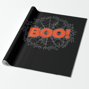 Spooky Halloween Spider Web Boo Geschenkidee Geschenkpapier