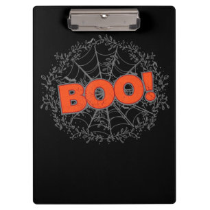Spooky Halloween Spider Web Boo Geschenkidee Klemmbrett