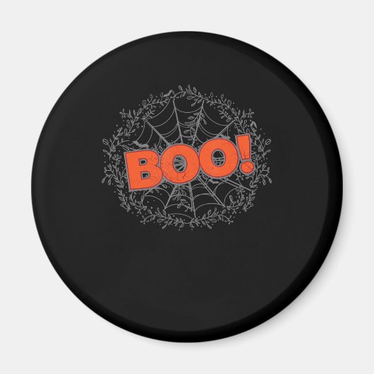 Spooky Halloween Spider Web Boo Geschenkidee Magnet (Vorne)