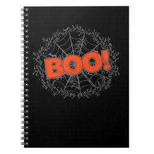 Spooky Halloween Spider Web Boo Geschenkidee Notizblock