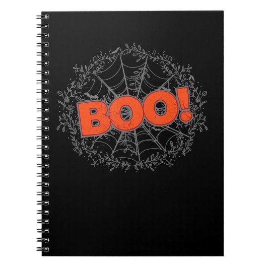 Spooky Halloween Spider Web Boo Geschenkidee Notizblock (Vorderseite)