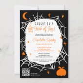 Spooky Halloween Spider Web niedliche Babydusche Einladung (Vorderseite)