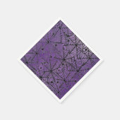 Spooky Halloween Spider Webs auf Lila Serviette (Ecke)