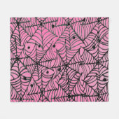 Spooky Halloween Spider Webs auf Pink Fleecedecke (Vorderseite (Horizontal))