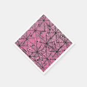 Spooky Halloween Spider Webs auf Pink Serviette (Ecke)