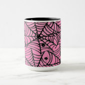 Spooky Halloween Spider Webs auf Pink Tasse (Zentrum)