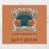 Spooky Halloween Spiders & Lily Viktorianisch Vint Bierflaschenetikett (Einzelnes Label)