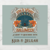 Spooky Halloween Spiders & Lily Viktorianisch Vint Bierflaschenetikett (Einzelnes Label)