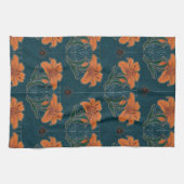 Spooky Halloween Spiders & Lily Viktorianisch Vint Geschirrtuch (Horizontal)