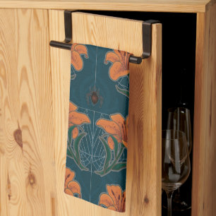 Spooky Halloween Spiders & Lily Viktorianisch Vint Geschirrtuch