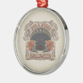 Spooky Halloween Spiders & Lily Viktorianisch Vint Ornament Aus Metall (Links)