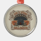 Spooky Halloween Spiders & Lily Viktorianisch Vint Ornament Aus Metall (Vorne)