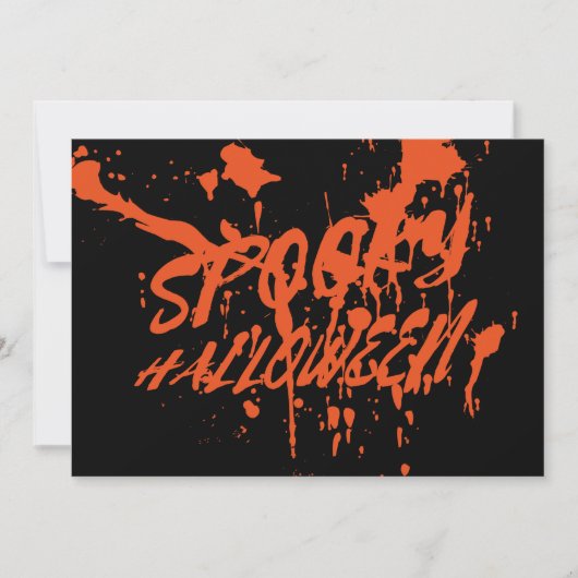 Spooky Halloween Splash Retro Red Orange Horror Ankündigung (Vorderseite)