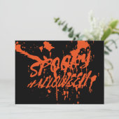 Spooky Halloween Splash Retro Red Orange Horror Ankündigung (Stehend Vorderseite)