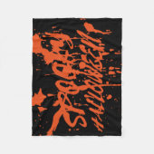 Spooky Halloween Splash Retro Red Orange Horror Fleecedecke (Vorderseite)