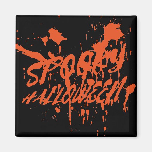 Spooky Halloween Splash Retro Red Orange Horror Magnet (Vorne)