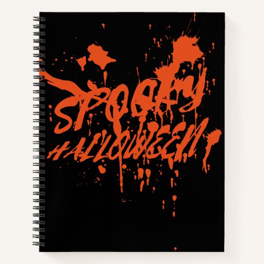 Spooky Halloween Splash Retro Red Orange Horror Notizblock (Vorderseite)