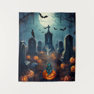 Spooky Halloween Spuk Grave Yard Wandteppich