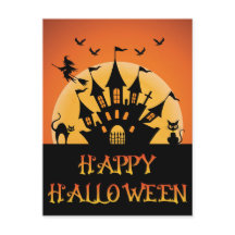 Spooky Halloween Spuk Hauskatze Hexenkessel Bat