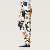 Spooky Halloween Spuk House and Bat Pattern Leggings (Links)