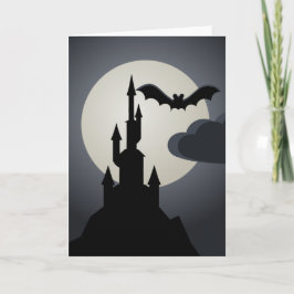 Spooky Halloween Spuk House auf Hill Karte