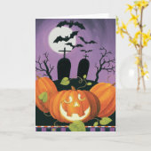 Spooky Halloween Spuk House Karte (Gelbe Blume)