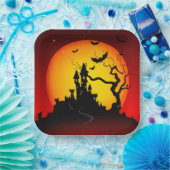 Spooky Halloween Spuk House Pappteller (Party)