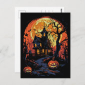 Spooky Halloween Spuk House Postcard Postkarte (Vorne/Hinten)