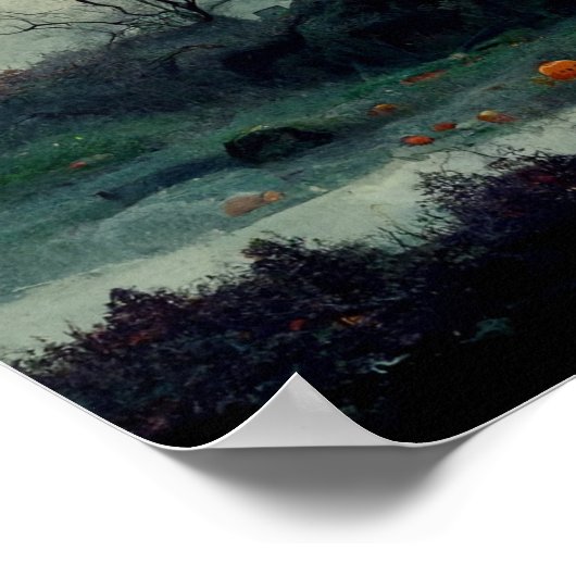 Spooky Halloween Spuk House Poster (Ecke)