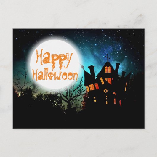 Spooky Halloween Spuk House Postkarte (Vorderseite)