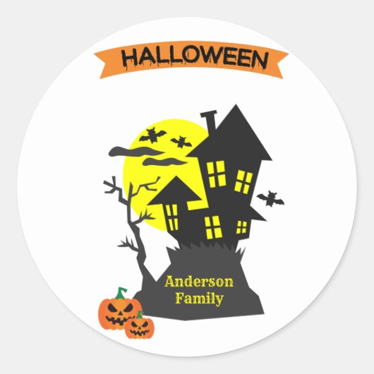 Spooky Halloween Spuk House Runder Aufkleber (Vorderseite)