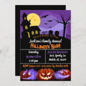 Spooky Halloween Spuk House und Pumpkin Einladung (Vorne/Hinten)