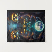 Spooky Halloween Spuk House Wandteppich (Vorderseite (Horizontal))