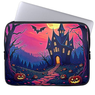 Spooky Halloween Spuk Mansion Art Laptopschutzhülle
